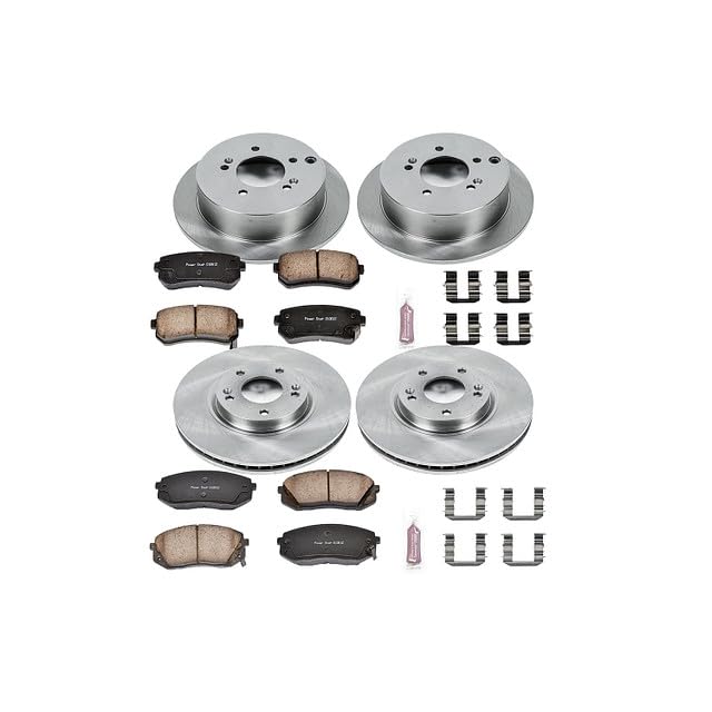 POWERSTOP Autospecialty KOE6307 Front and Rear Replacement Brake Kit-OE Brake Rotors & Ceramic Brake Pads For Hyundai Tucson 2010-2015, Kia Sportage 2011-2016 [Model Specific]