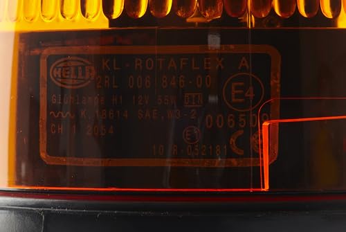 HELLA KL 006846001 Rotaflex Flex Mount Beacon Warning Light, Rotating Patterns, 12V, Amber