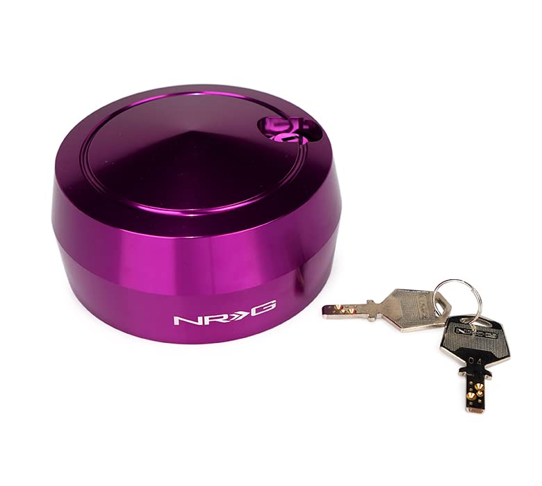 NRG Innovations Steering Wheel NRG-SRK-201PP Version 2 Quick Release Short Hub Adapter with Mounting Bolts, Quick Lock W/Free Spin Purple