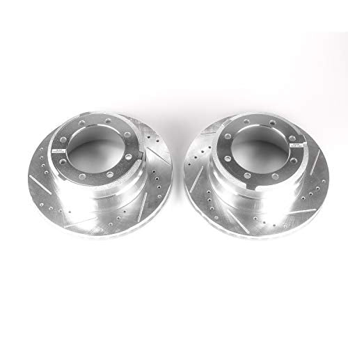 Power Stop Rear AR85118XPR Drilled & Slotted Rotor Pair For Ford F-350 Super Duty 2005-2012, Ford F-450 Super Duty 2010-2012 [Model Specific]