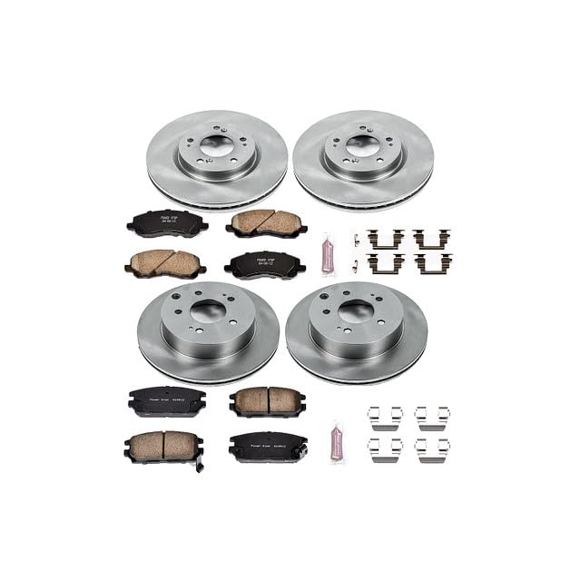 PowerStop Brake Kit For Mitsubishi Eclipse 2006-2012, [Model Specific] Mitsubishi Galant 2007-2009 - Autospecialty Front and Rear OE Disc Rotors & Ceramic Brake Pads Replacement, KOE2809