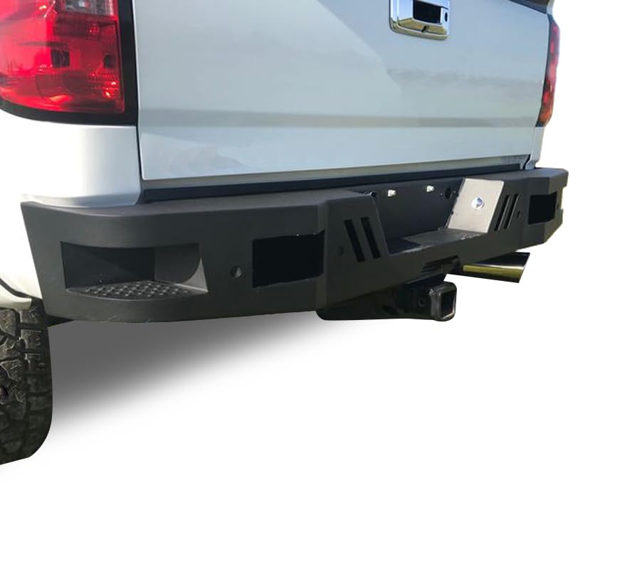 Super Heavy Duty Black Horse Armour Rear Bumper Matte Black Compatible with 2011-2019 GMC Sierra 2500 HD/3500 HD|2011-2019 Chevrolet Silverado 2500 HD/3500 HD-ARB-SI25-11