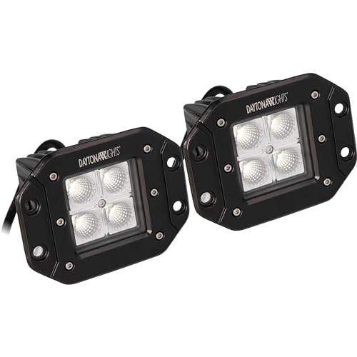 4 LED Cube Lights Daytona Lights 3.6” Flush Mount (Flood) – 2 Pack