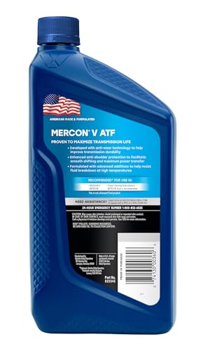 Mercon V Valvoline (ATF) Conventional Automatic Transmission Fluid 1 QT, Case of 6