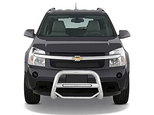 MAX Black Horse Beacon Bull Bar No Skid Plate Stainless Steel Compatible with 2005-2009 Chevrolet Equinox-MAB-GMC3105S