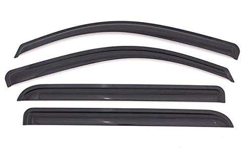 Black Horse Off Road in Channel Wind Deflectors/Rain Guards Compatible with 15-20 Cadillac Escalade|15-20 Chevrolet Tahoe|15-20 GMC Yukon(Not Fit Escalade ESV Models) Smoke 4 PCs - 140431-IN