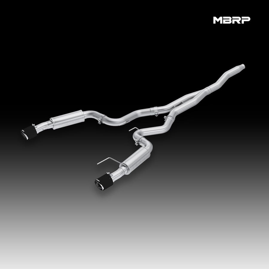 Ford Mustang MBRP 19-22 2.3 EcoBoost 3in Cat-Back Dual Split Rear w/4.5in Carbon Fiber Tips (Race)