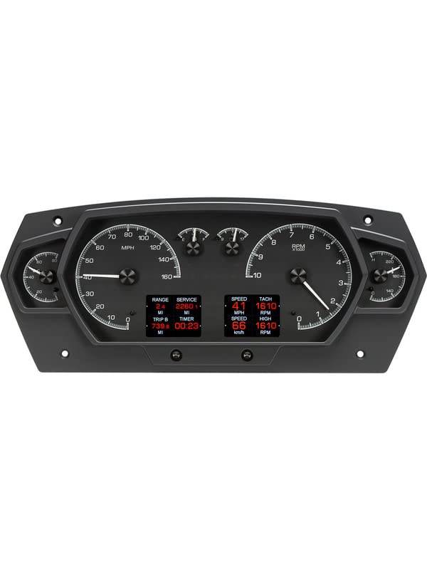 HDX-2200-K Dakota Digital Universal 6 Gauge Competition Analog HDX Gauge Instruments System Black Alloy