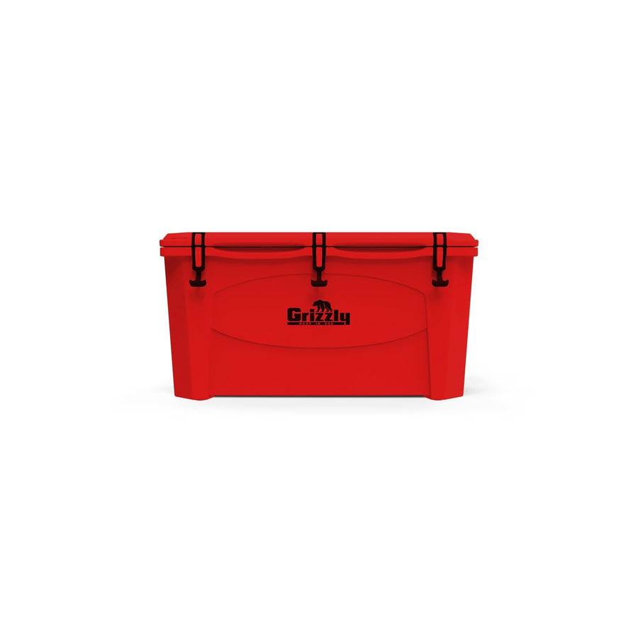 100 Cooler Grizzly | 100 qt Ice Chest Durable Rotomolded Insulated | Made in USA | Warranty for Life | for Beach Boat Camping Fishing Hunting | G100 | Red