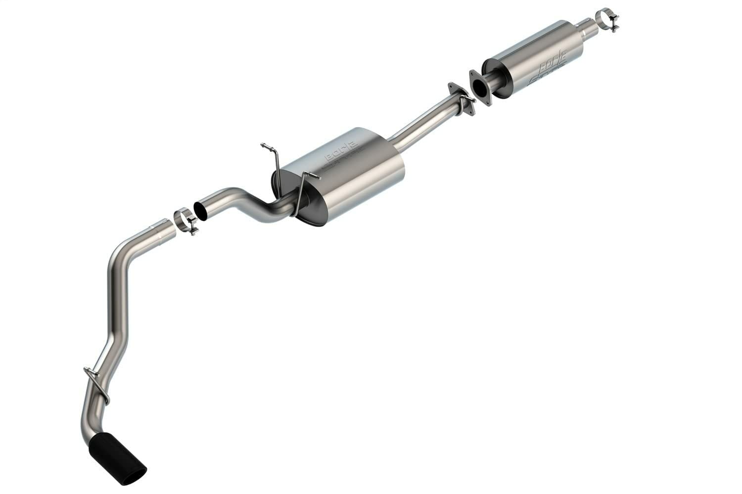 BORLA Cat-Back Exhaust 140860BC for '19-'24 Ram 1500 3.6L AT 2&4WD Ext. Cab (6' 4") Bed/Crew Cab (5' 7") Bed/Crew Cab (6' 4") Bed O.E. Single Exhaust. "Under Bumper" Exit. Incl. Rebel. EXC Ram Classic