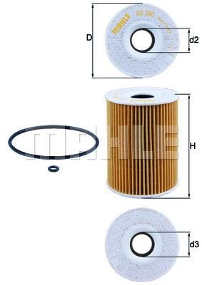 Engine Oil Filter MAHLE OX 380D, 1 Pack