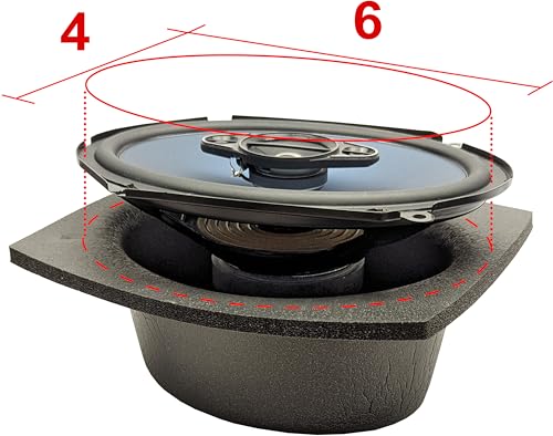 Design Engineering DEI Boom Mat 050351 Speaker Baffles, 4" x 6" Oval Slim (Pack of 2)