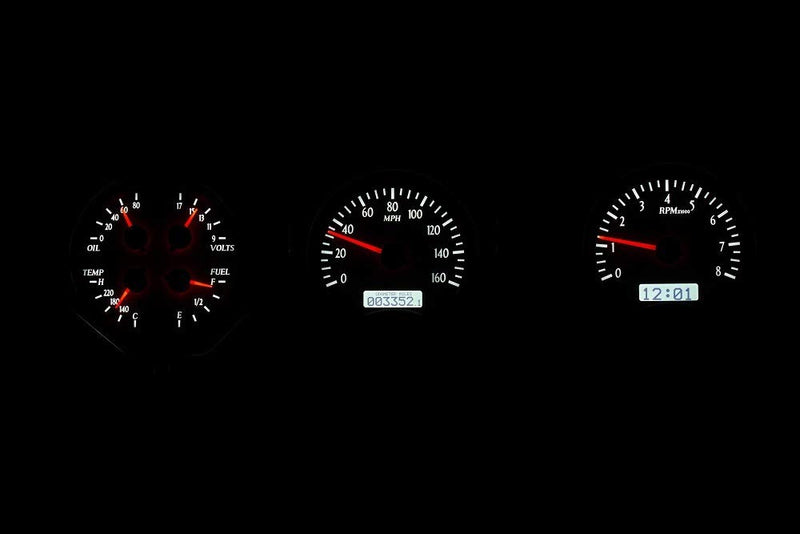 Dakota Digital VHX System-Silver Alloy Style Face Compatible with 1968 Pontiac GTO w/White Display