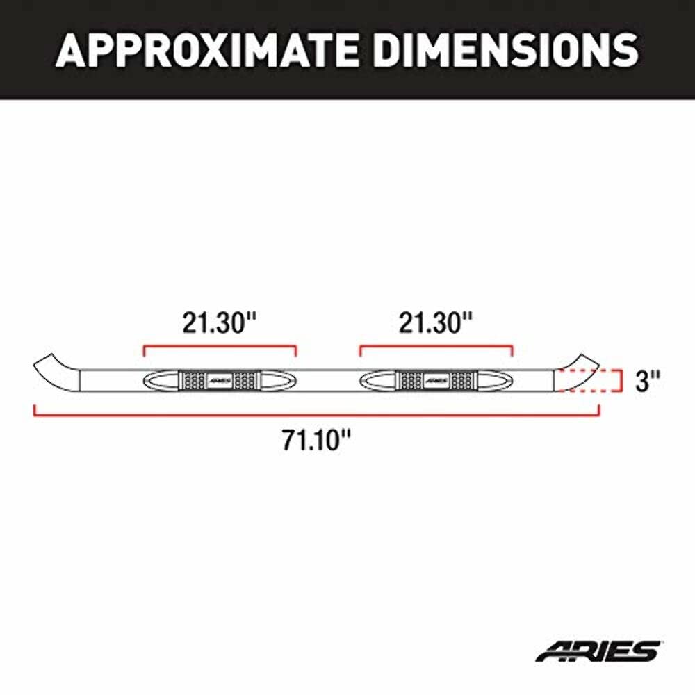 3-Inch Round Polished Stainless Steel ARIES Nerf Bars, No-Drill, Fits Select Toyota Highlander
