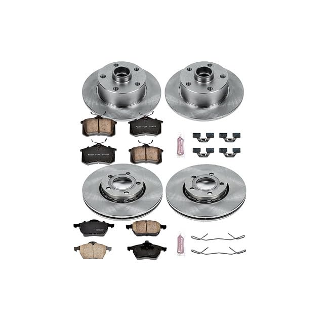 POWERSTOP Autospecialty KOE2824 Front and Rear Replacement Brake Kit-OE Brake Rotors & Ceramic Brake Pads For Audi A4 1997-1998 [Model Specific]