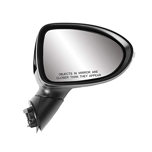 Mirror Passenger Side for KIA Rio Sedan, Rio 5 Wagon, textured black w/PTM cover, w/turn signal, power folding), R, Heated P