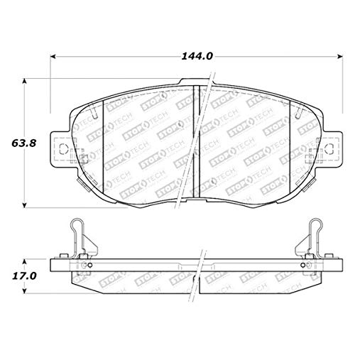 Front StopTech 308.06190 Brake Pads with Shims and Hardware Street