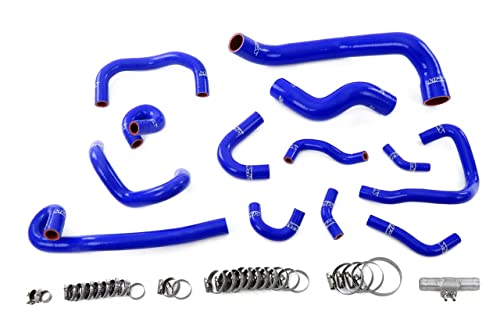 HPS Performance Silicone Radiator + Heater + Ancillary Hose Kit Blue Compatible for 1995-1998 Nissan Skyline GTR R33 RB26DETT Twin Turbo, 57-2135-BLUE