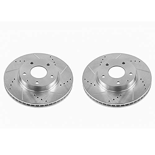 Power Stop Front JBR1599XPR Drilled and Slotted Rotor Pair For Mazda 3 2014-2016, Mazda CX-3 2016-2021 [Model Specific]