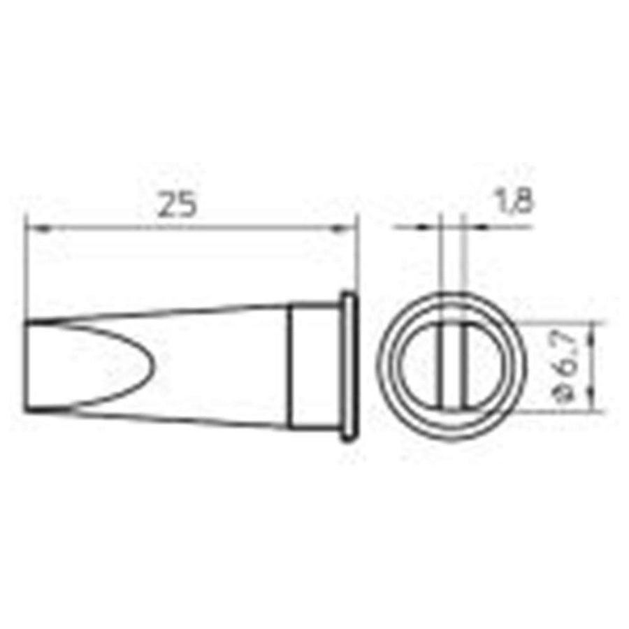 Weller LHT 0054445199 E SOLDERING TIP 6.7MM, Black