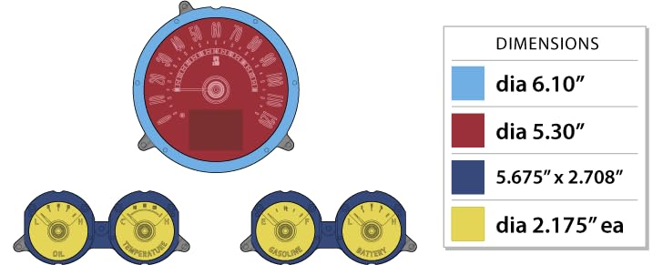 Dakota Digital RTX-59C-IMP-X Retrotech Gauge Instrument System Compatible with 1959-60 Chevy Impala/El Camino