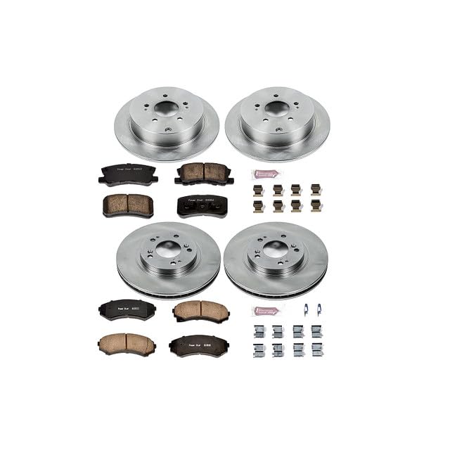 Power Stop Autospecialty KOE4461 Front and Rear Replacement Brake Kit-OE Brake Rotors & Ceramic Brake Pads