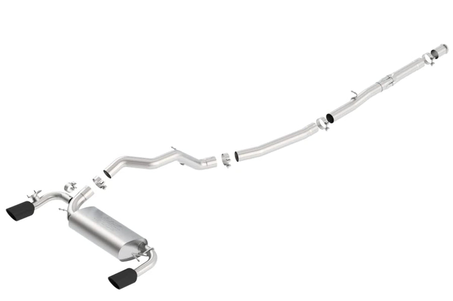 BORLA Cat-Back Exhaust Sys. 140730BC for 2016-2018 Ford Focus RS 2.3L 4 Cyl. Turbocharged Manual Trans. AWD 4 Door Hatchback With Sound Suppressing Valve Exhaust. BORLA System Contains Valve Simulator