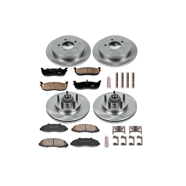 POWERSTOP Autospecialty KOE1915 Front and Rear Replacement Brake Kit-OE Brake Rotors & Ceramic Brake Pads