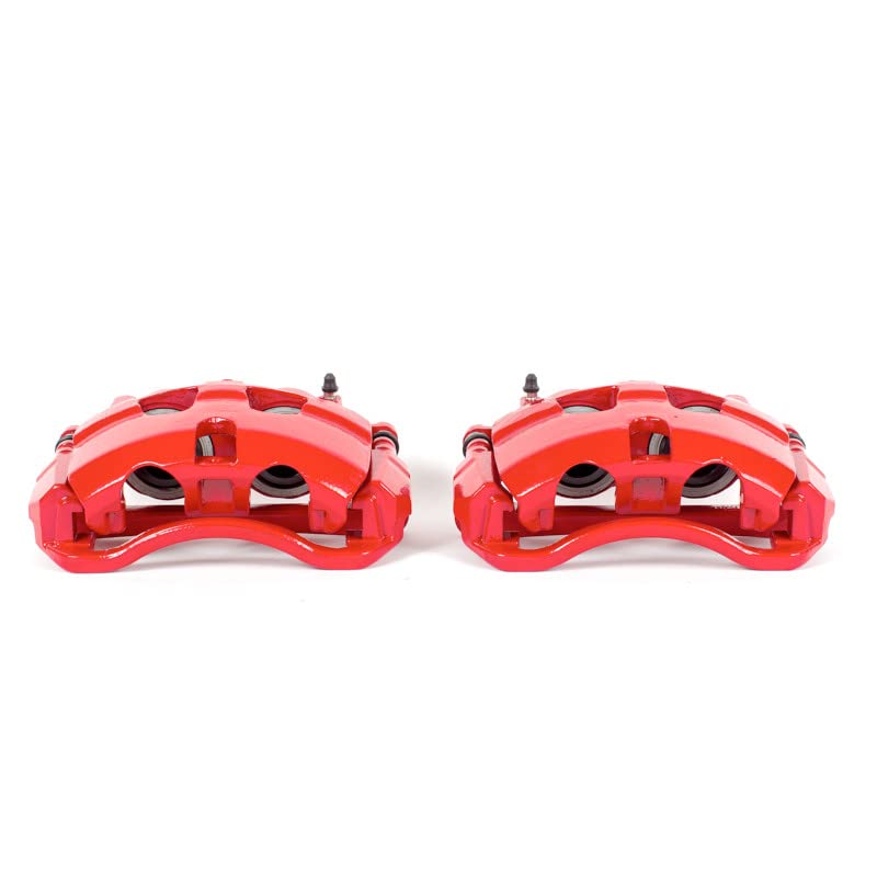 Power Stop S5072 Front Pair of High-Temp Red Powder Coated Calipers For E-150, E-250, E-350 Super Duty, E-450 Super Duty [Model Specific]