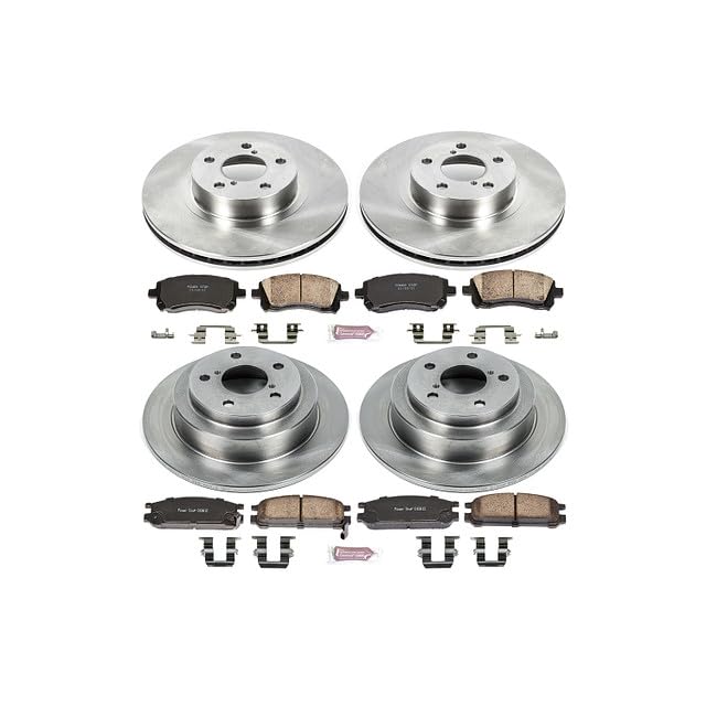POWERSTOP Autospecialty KOE1121 Front and Rear Replacement Brake Kit-OE Brake Rotors & Ceramic Brake Pads For Subaru Impreza 1998, Subaru Legacy 1997-1999 [Model Specific]