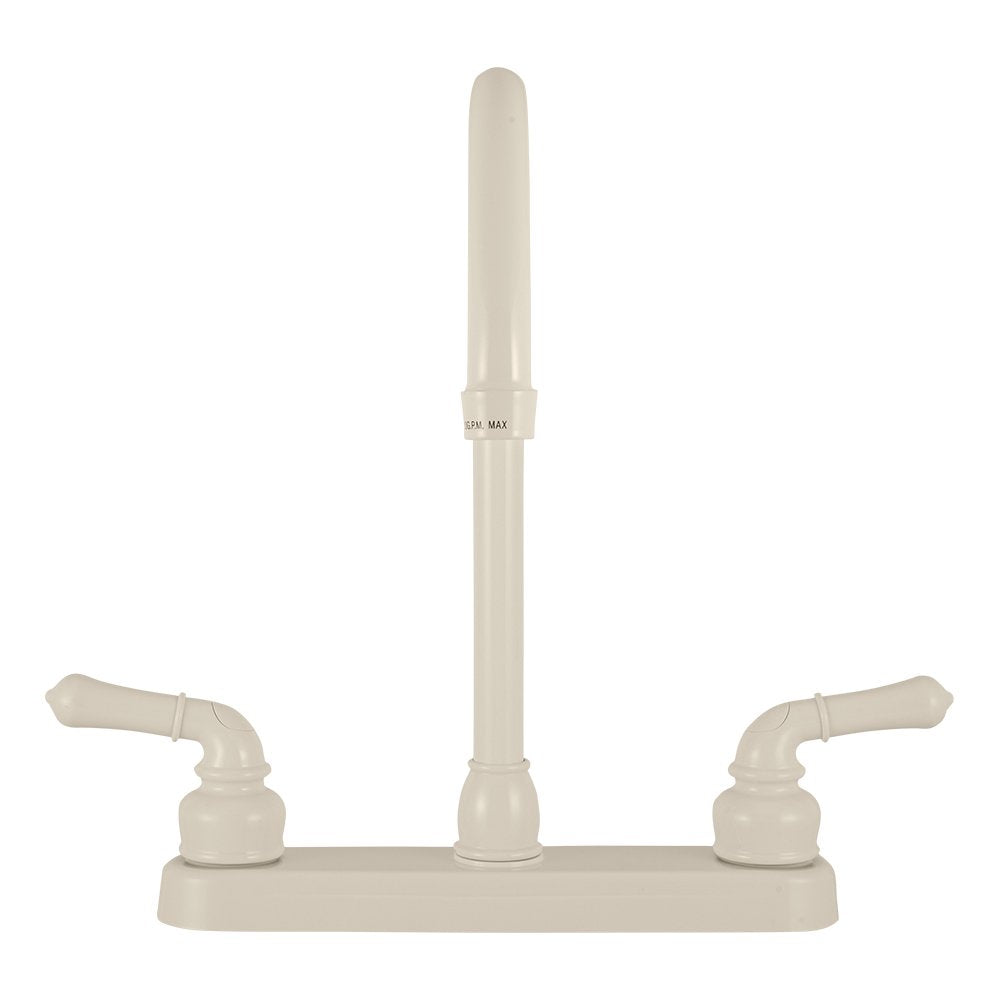 Dura Faucet RV J-Spout Kitchen Sink Faucet DF-PK330HC-BQ (Bisque Parchment)