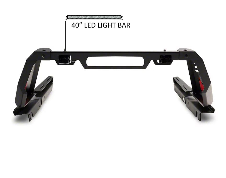 Vigor Roll Bar Black Horse Modular W/40" Led Light Bar Compatible with 2005-2021 Nissan Frontier-VIRB07B-KIT