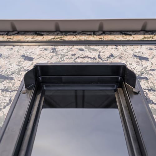 Hawk 6.55' W x 6.5' D x 6.5' T Office Hunting Assembled Insulated Steel Box Blind | Floor with Rubber Pad and Multiple One-Hand-Operable Windows | Blind w/ 10ft Premium Towerbase