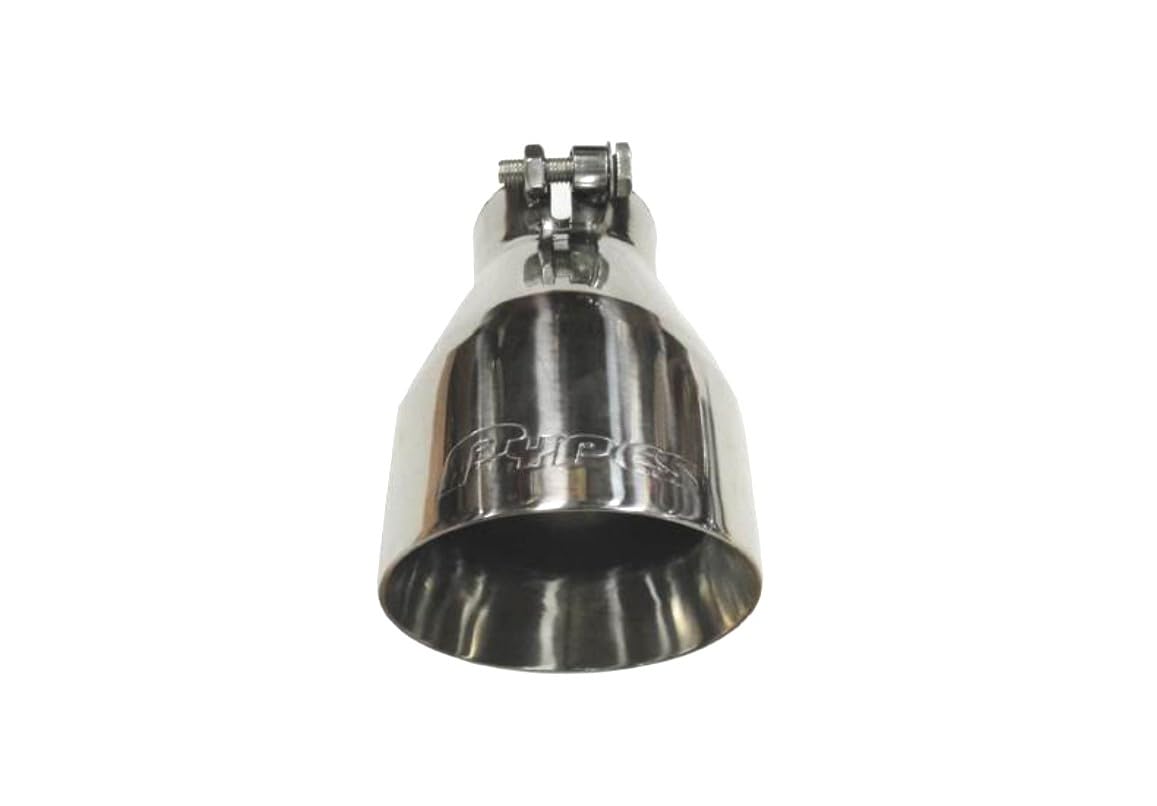 Camaro V8 Tip Pypes Performance Exhaust EVT94 Exhaust Tip, Clamp-On, 2.5 in Inlet, 4.5 in Round Outlet, 7 in Long, Double Wall, Beveled Edge, Angled Cut, Stainless, Polished, Each