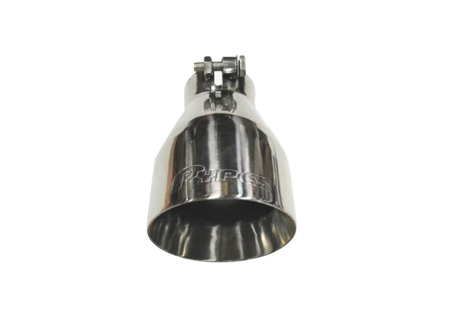 Camaro V8 Tip Pypes Performance Exhaust EVT94 Exhaust Tip, Clamp-On, 2.5 in Inlet, 4.5 in Round Outlet, 7 in Long, Double Wall, Beveled Edge, Angled Cut, Stainless, Polished, Each