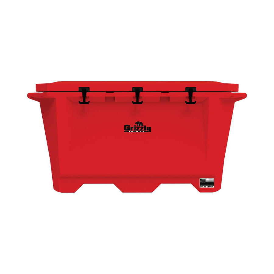 450 Cooler Grizzly | 450 qt Ice Chest Durable Rotomolded Insulated | Made in USA | Warranty for Life | for Cold Plunge Ice Bath Camping Fishing Hunting | G450 | Red