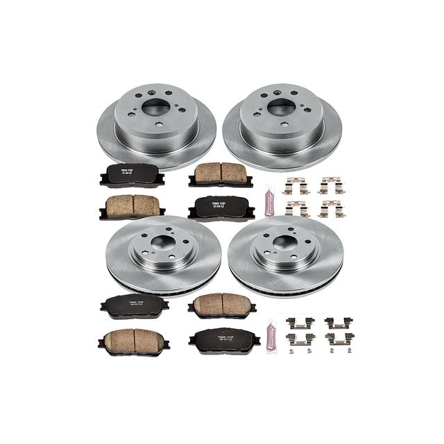 POWERSTOP Autospecialty KOE1142 Front and Rear Replacement Brake Kit-OE Brake Rotors & Ceramic Brake Pads For Lexus ES300 2002-2003, Lexus ES330 2004-2006 [Model Specific]