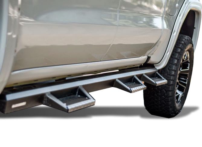 Superior Black Horse Side Steps WTW Black Compatible with 2019-2025 Ram 1500 Crew Cab (Excl. 19-25 Ram 1500 Classic)-SUP-RA01-19