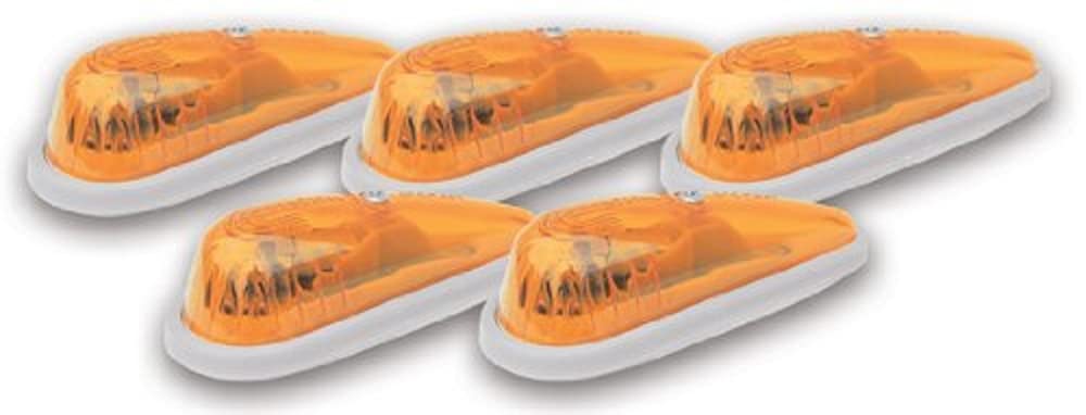 Amber Pacer Performance 20-205 Hi-Five Teardrop Style Cab Roof Light Kit, (Pack of 5)