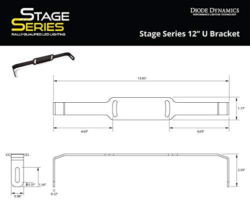 12 Inch Stage Series U Bracket Pair Diode Dynamics