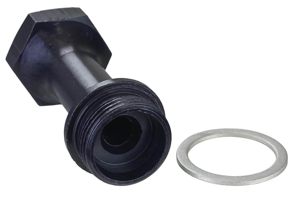65148 Moroso Carburetor Fuel Inlet Fitting, 6AN x 7/8-20, 3" Long, Black Anodize