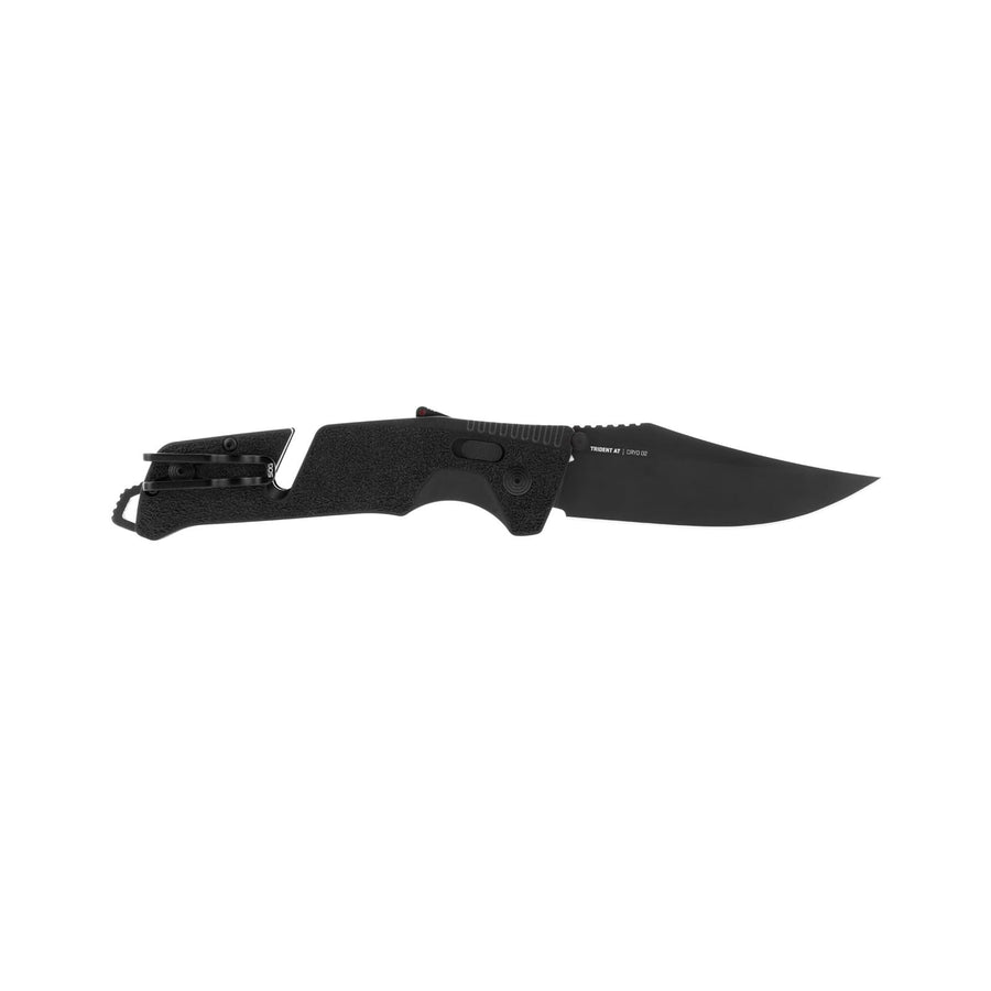 SOG Ambidextrous Trident Professional Straight Folding Knife | Heat-Treated CRYO D2 3.75" Stainless Steel Blade, Blackout