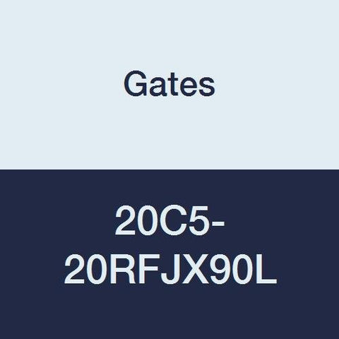 Gates Field Attachable 20C5-20RFJX90L for C5C, C5D and C5M Hose, Female JIC 37 Flare Swivel, 90 Bent Tube, Steel, 1 1/8" ID
