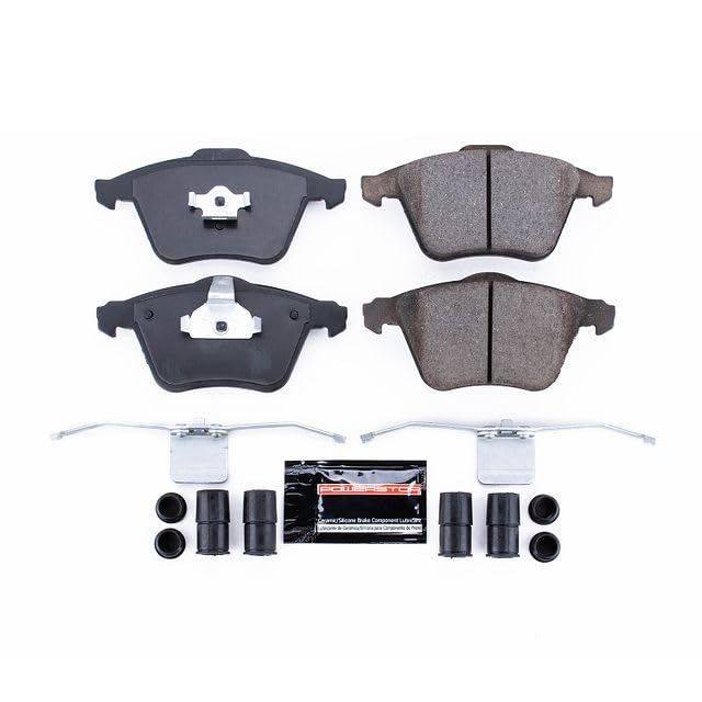 Power Stop Z23-915B Z23 Evolution Sport Carbon Fiber Infused Ceramic Brake Pads with Hardware For Mazda 3, Volvo C70, Volvo S40, Volvo S40, Volvo, Volvo V50 [Model Specific]