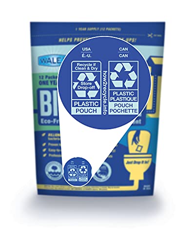 Bio-Active Walex Home Septic Tank Treatment - Strong Digestive Power with Beneficial Bacteria & Enzymes for Liquefying Solids & Breaking Down Waste, Odor Neutralizer -1 Year Supply, 12 Packets