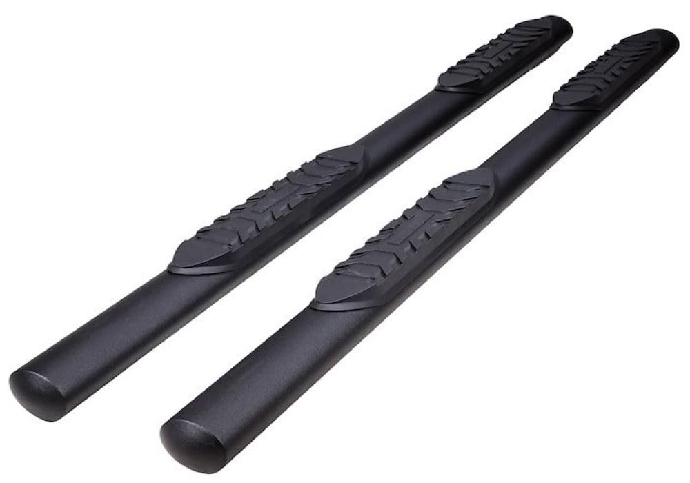 TrailFX Nerf Bars 4 Door Fits Ford Bronco 2021-2025 Steel 4 Inch Oval Straight Powder Coated Black with Step Pads Rocker Panel Mount Running Boards TrailFX A1555T