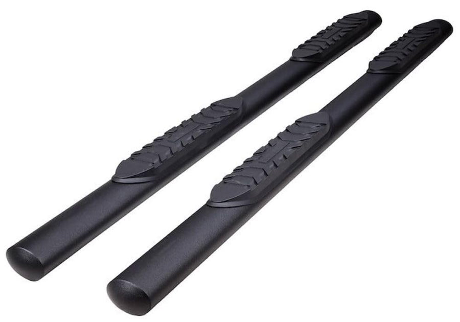 TrailFX Nerf Bars 4 Door Fits Ford Bronco 2021-2025 Steel 4 Inch Oval Straight Powder Coated Black with Step Pads Rocker Panel Mount Running Boards TrailFX A1555T