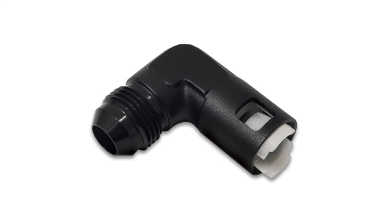 90 Degree Vibrant Aluminum AN to Female Quick Connect -8AN - 0.375in Hose Size