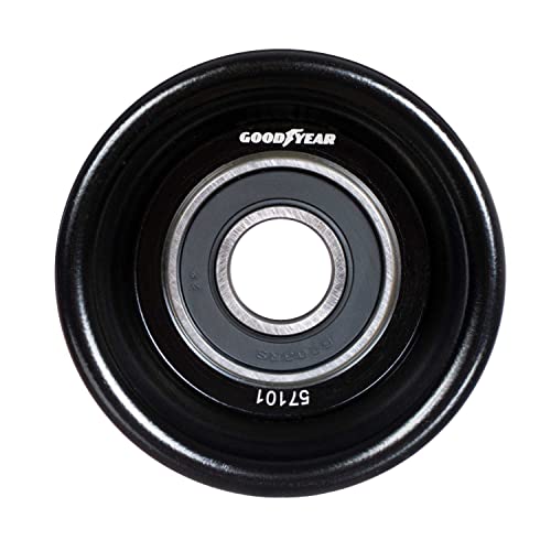 Belt Drive Idler/Tensioner Pulley Goodyear Belts 57101 - Black - Acura MDX (2003-2013), Acura TL(2004-2014), Chevrolet Camaro (1988-1992,1995-2002), Jeep Wrangler (2003-2006), Toyota RAV4 (2006-2018)