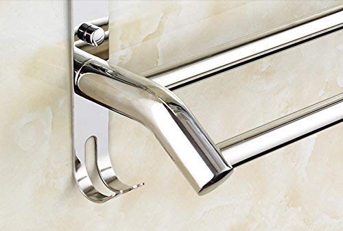 Bathroom Shelves BTBT 304 Stainless Steel Bathroom Glass Frame Wallmounted Bathroom Shelf (Size : 2 layer)